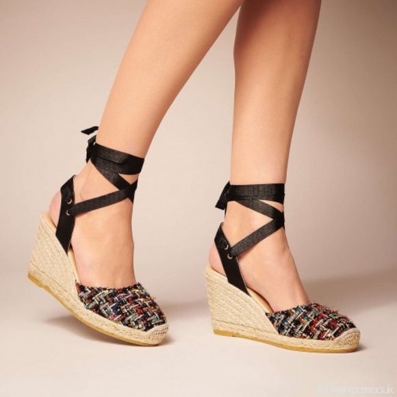 LK Bennett Shoes - LK Bennet Tianna Black Tweed Wedges Sz 36/Worn 1x